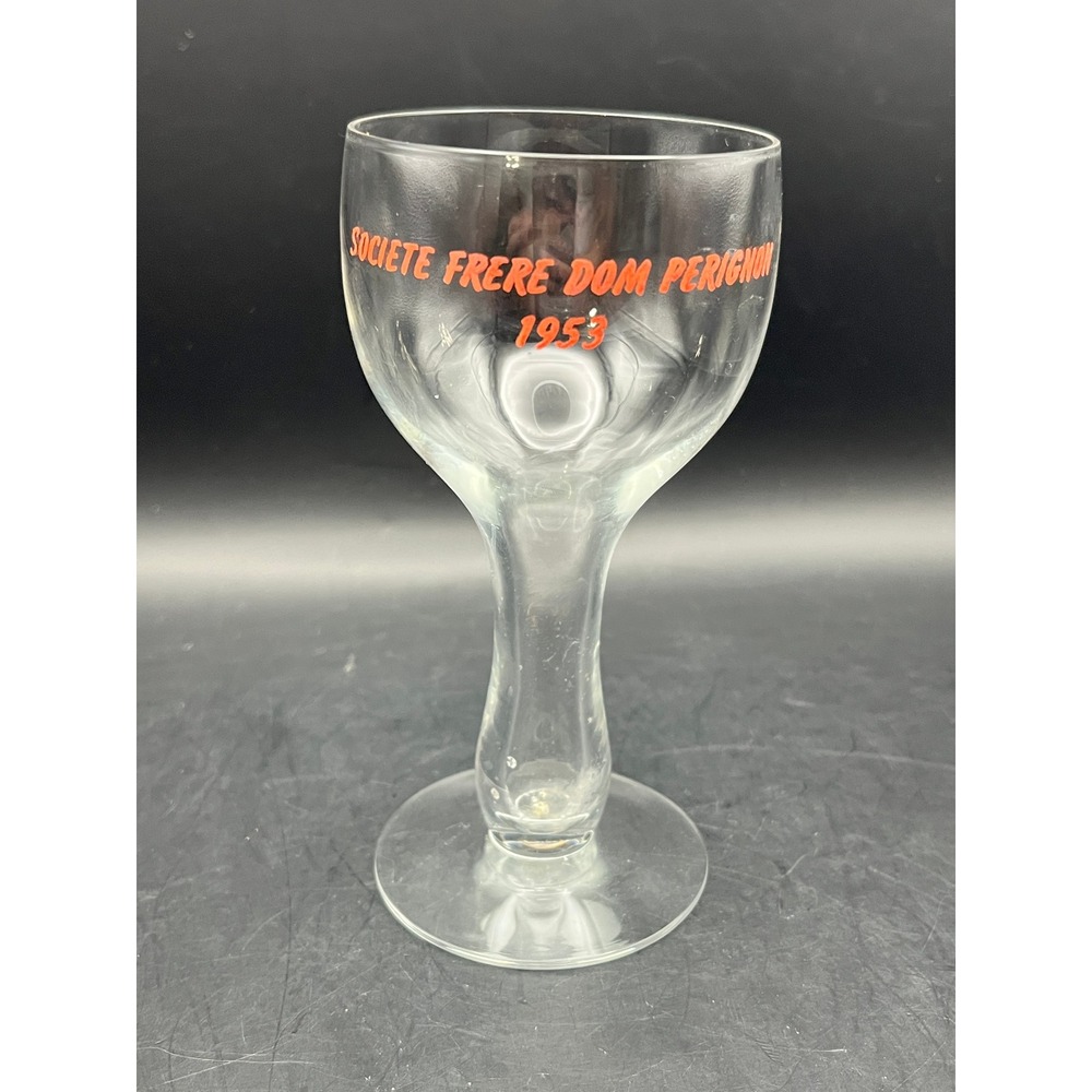 Vintage‎ Societe Frere Dom Perignon 1953 Champagne Wine Glass Coupe Hollow Stem